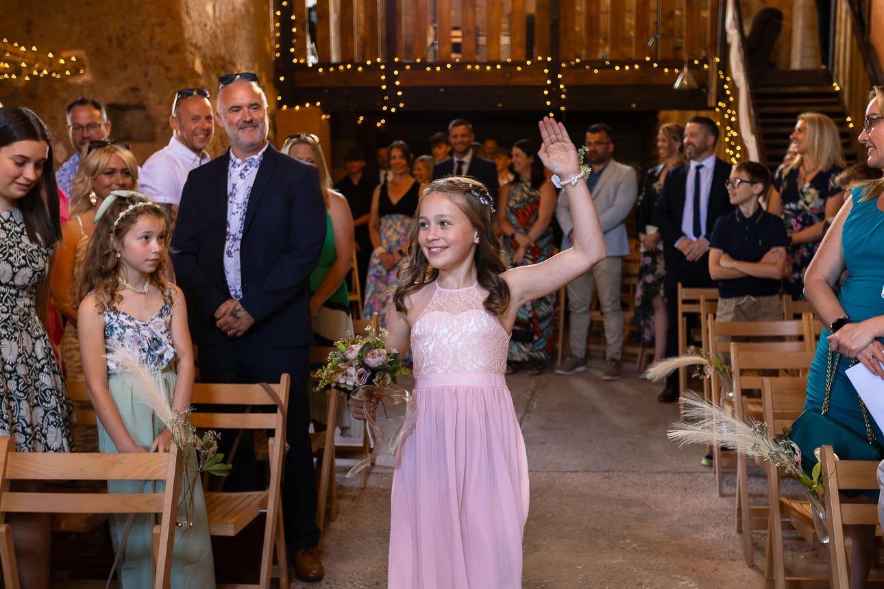 flowergirl at exmouth country lodge wedding venue