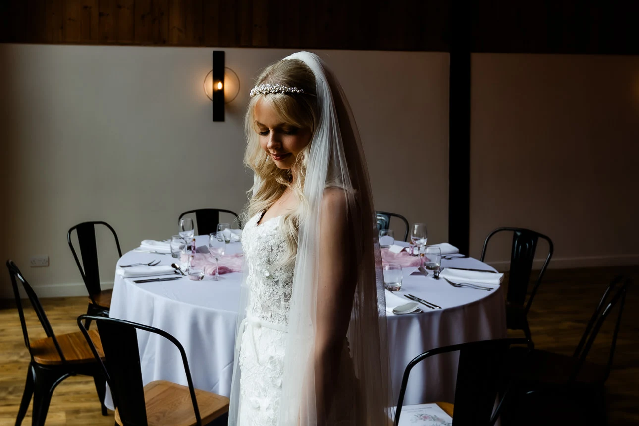 bride at upton barn wedding venue