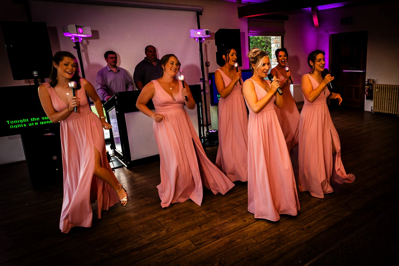 bridesmaids dancing at aldwick estate wedding venue