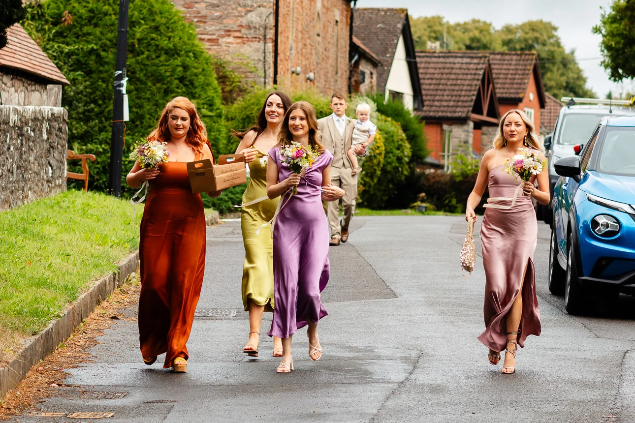 bridemaids at Walton castle wedding venue