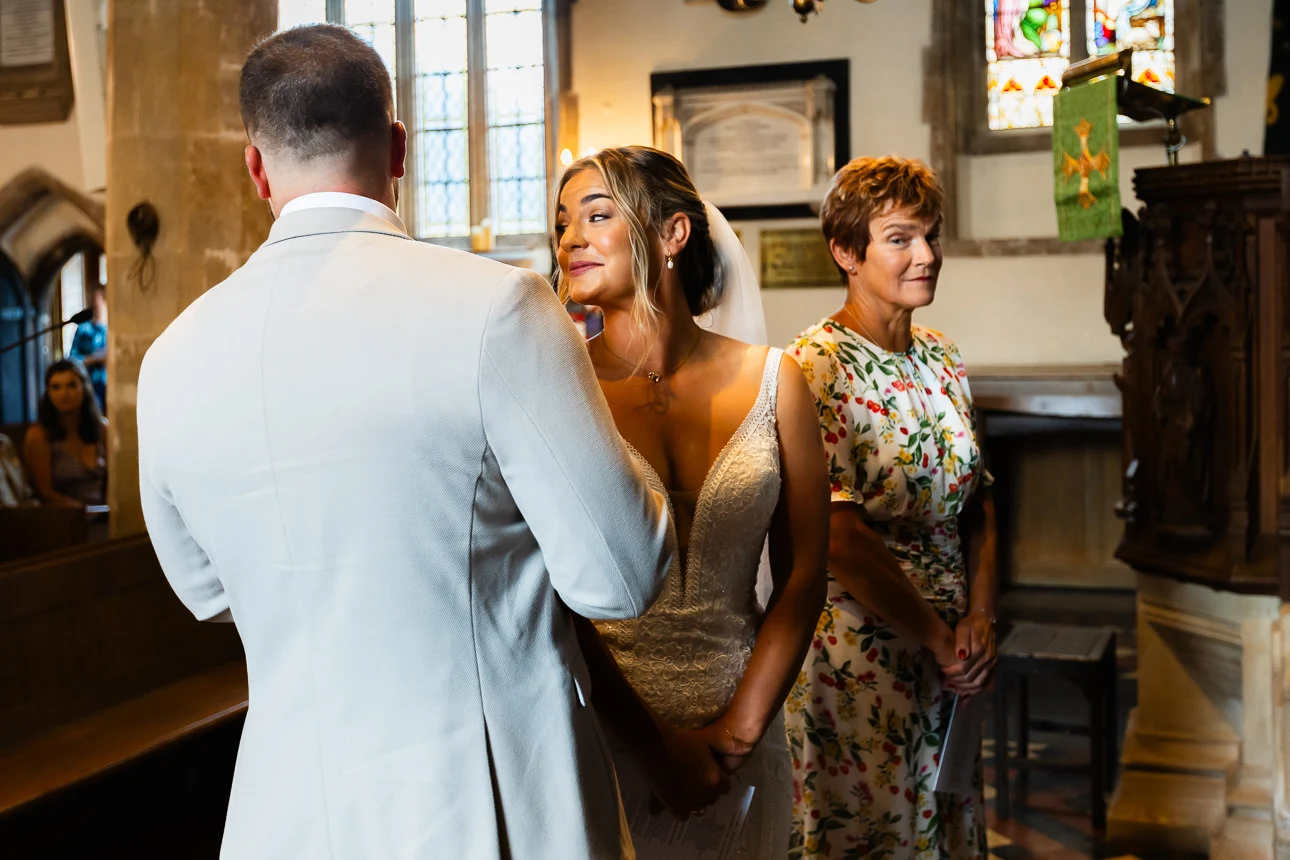 bride with groom at Walton castle wedding venue