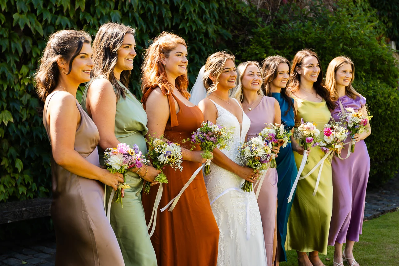 bride bridesmaids at Walton Castle Wedding venue