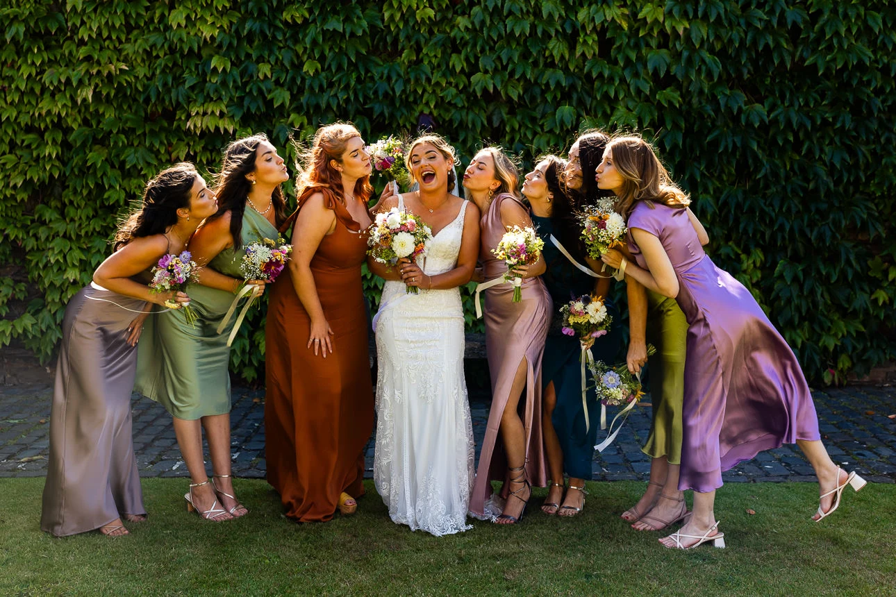 bride and bridesmaids at Walton Castle Wedding venue