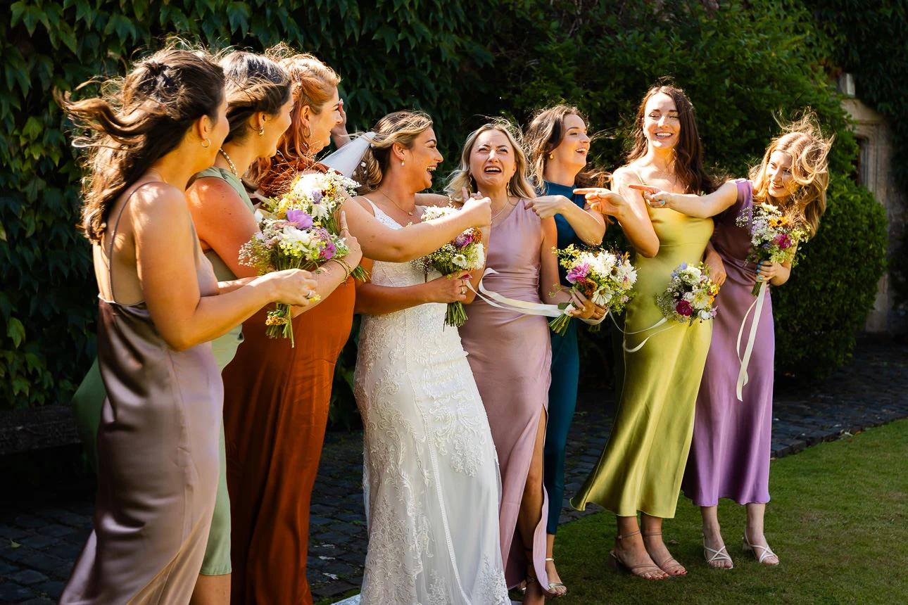 bride and bridesmaids at Walton Castle Wedding venue