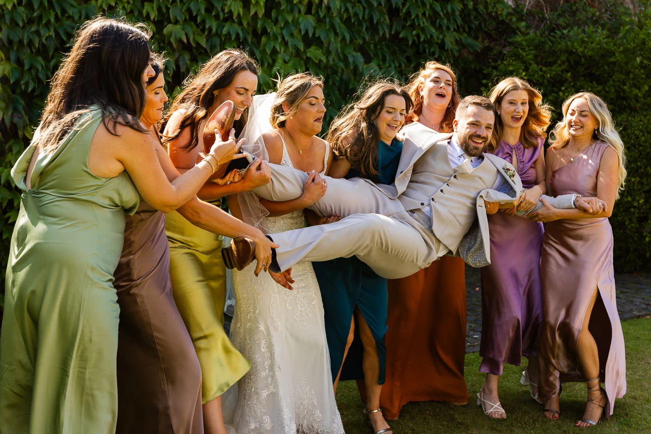 goom and bridesmaids at Walton Castle Wedding venue