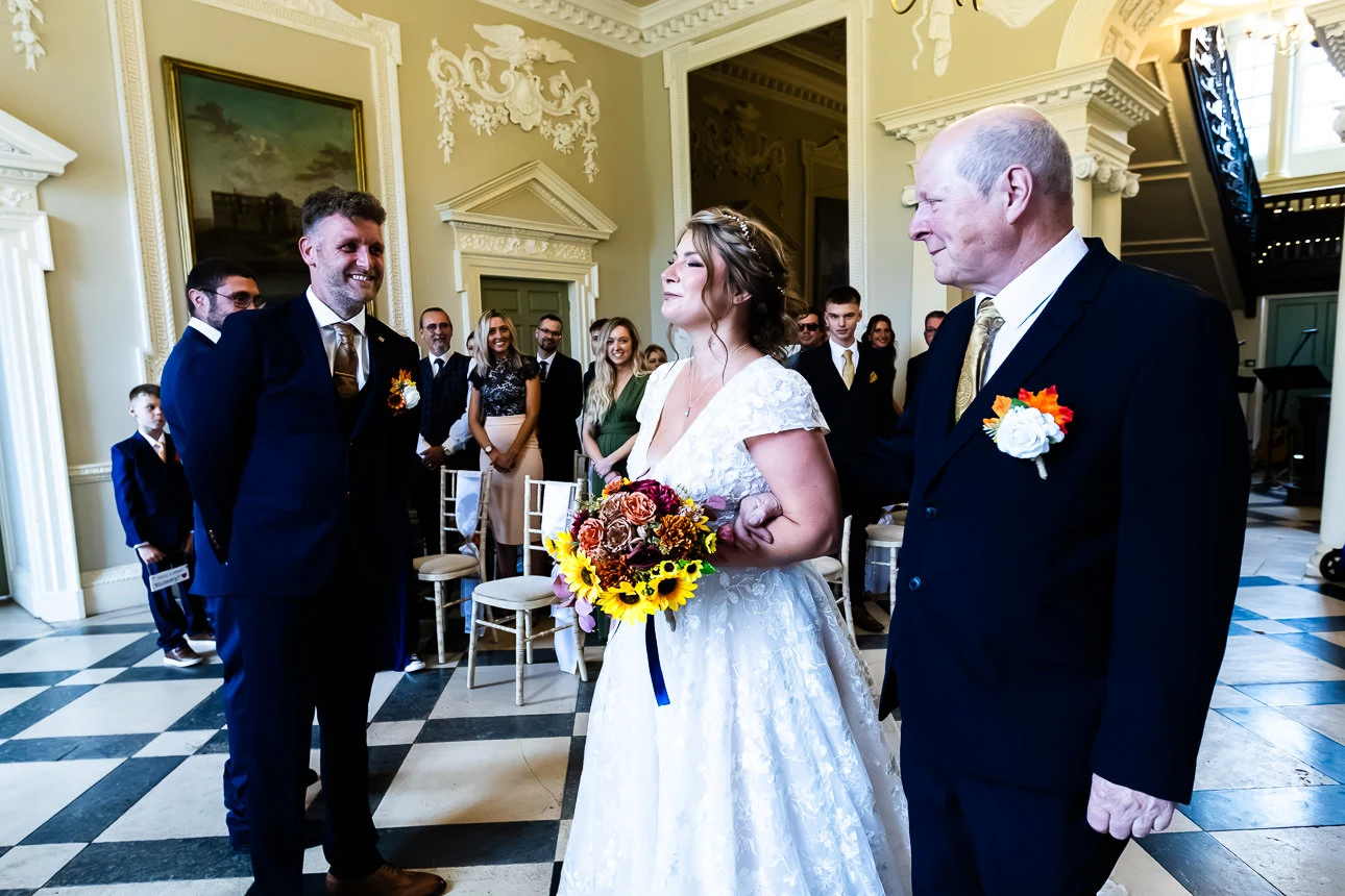bride and groom at crowcombe court wedding venue