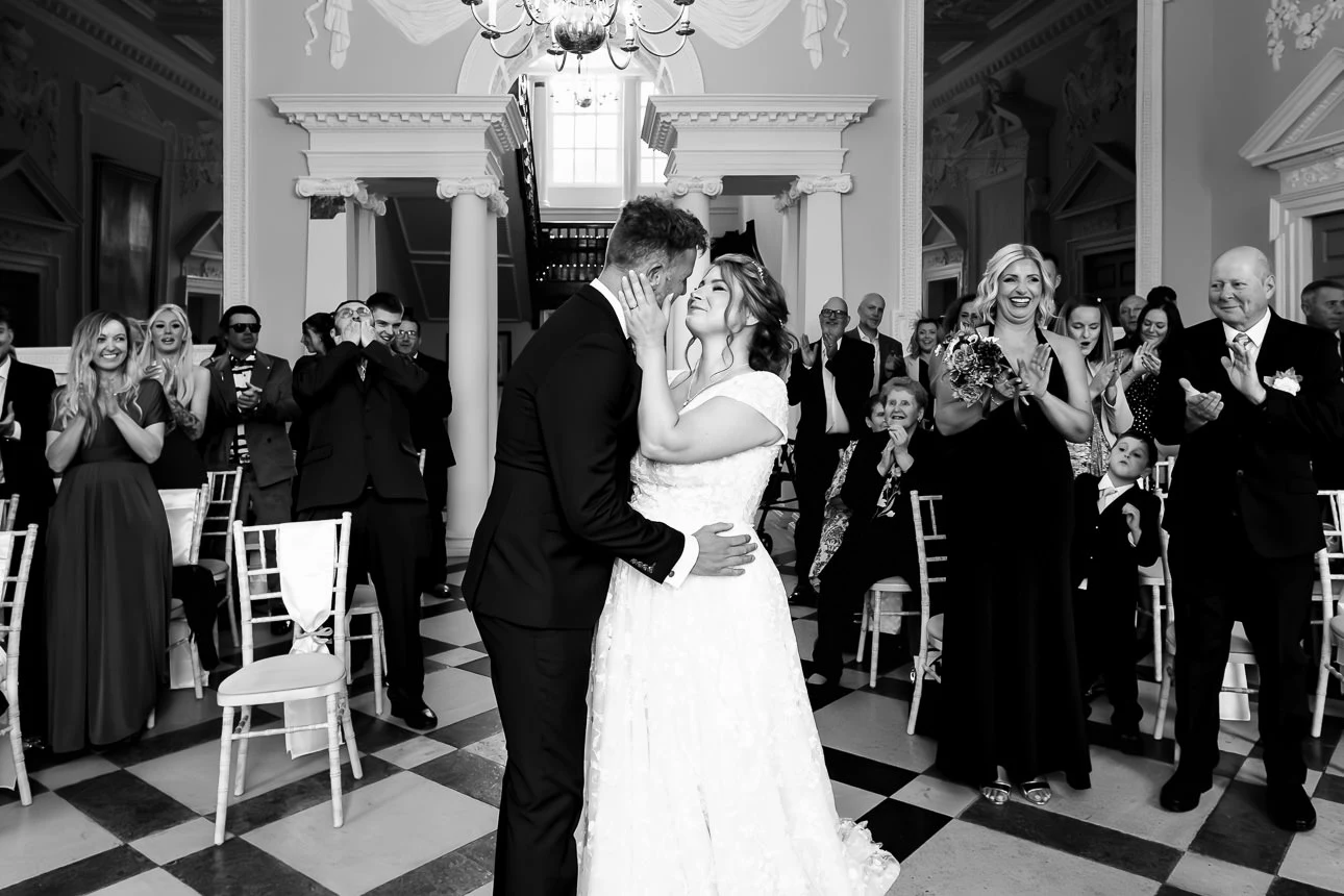 bride and groom at crowcombe court wedding venue